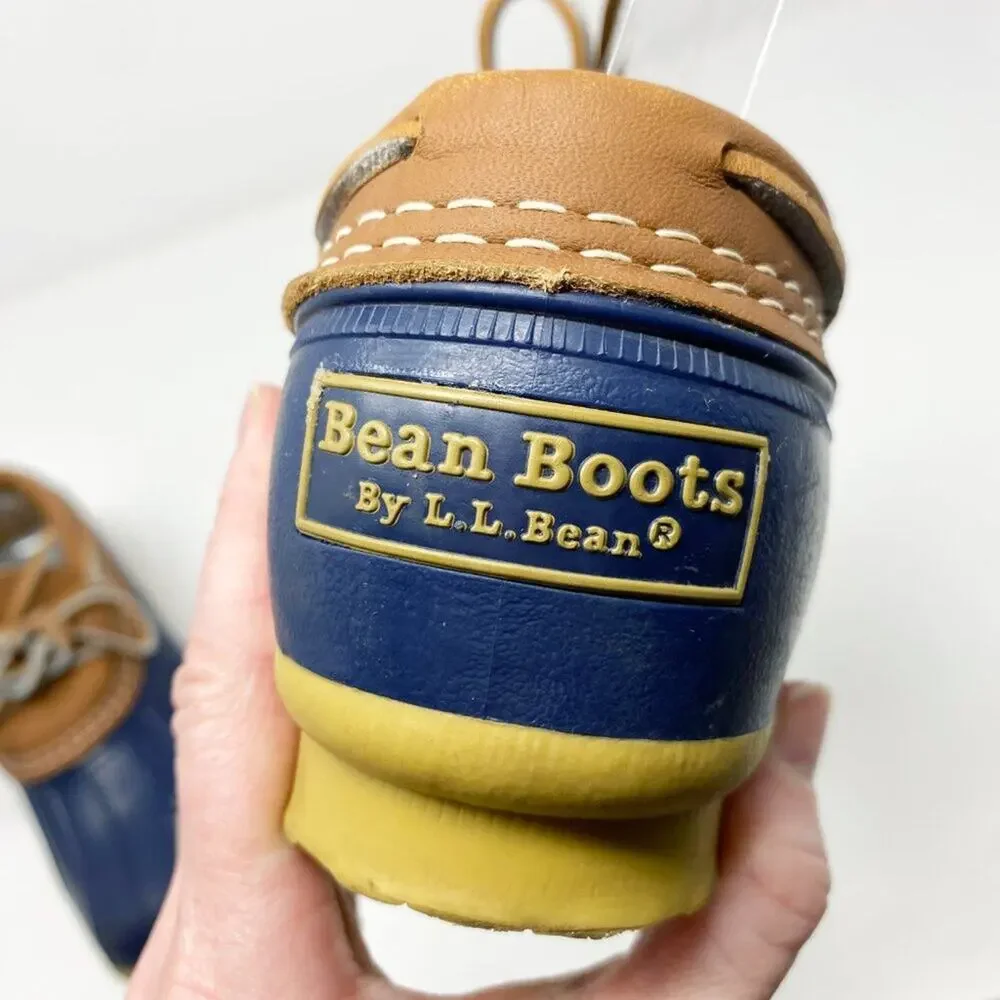 LL Bean Navy Blue Bean Boots Slip Ons Size 6 Waterproof Lace Up Made in Maine